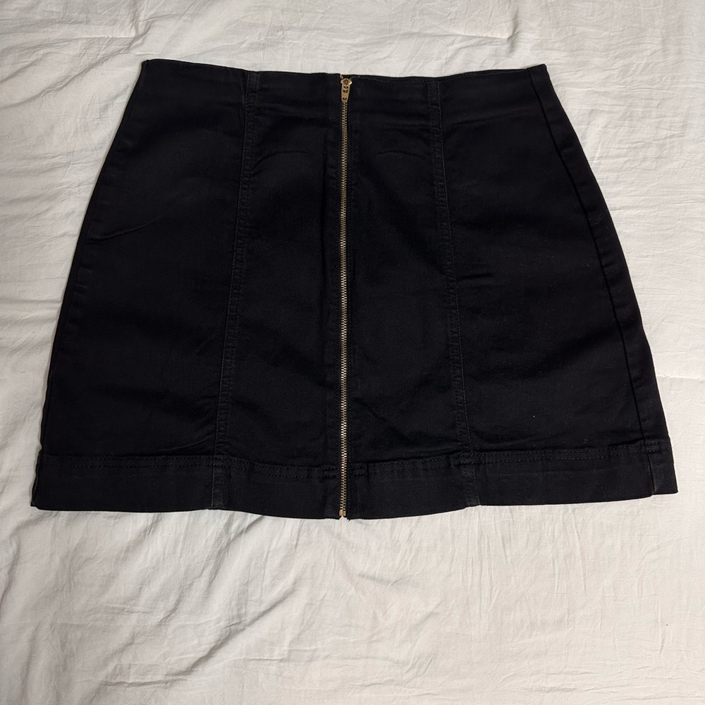 BDG Black Mini Skirt with Gold Zipper